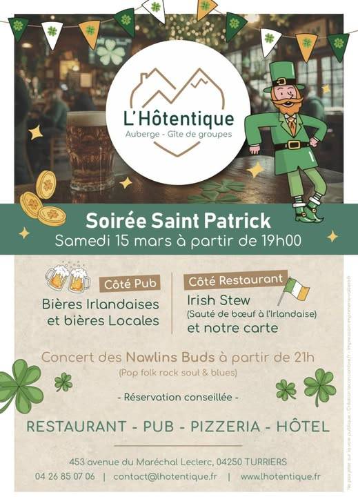 Bières Irlandaises, concert et ambiance festive pour une soirée Saint Patrick inoubliable !