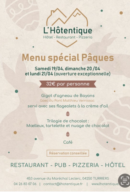 Pâques à « L’Hôtentique » – Une expérience gustative unique !